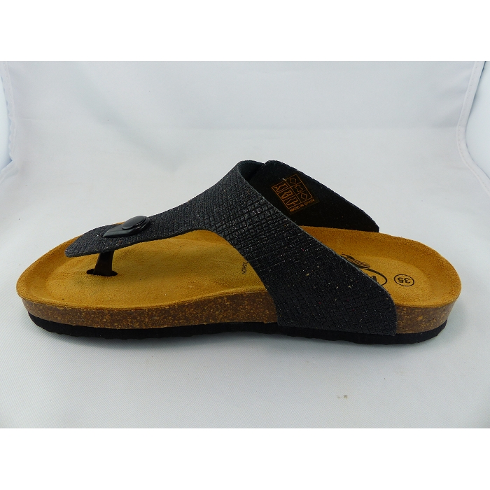 Plakton nu pieds sandales bolero teen noir1030501_4