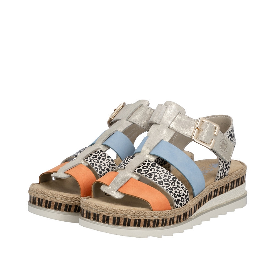 Rieker nu pieds sandales v7904 90 beige multicouleurs5199301_2