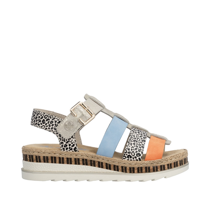 Rieker nu pieds sandales v7904 90 beige multicouleurs5199301_5